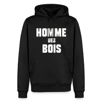 Homme des bois - Sweat à capuche Premium bio Homme - noir - Devant - Nico (187cm)
