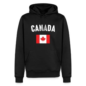 Drapeau du Canada - Sweat à capuche Premium bio Homme - noir - Devant - Nico (187cm)
