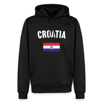 Drapeau de la Croatie - Sweat à capuche Premium bio Homme - noir - Devant - Nico (187cm)