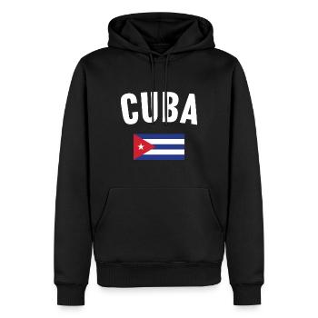 Drapeau de Cuba - Sweat à capuche Premium bio Homme - noir - Devant - Nico (187cm)