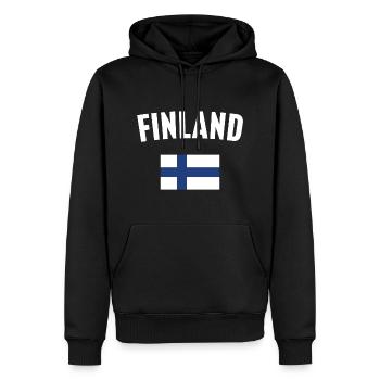 Finnland Flagge - Männer Premium Bio Hoodie - Schwarz - Vorne - Nico (187cm)