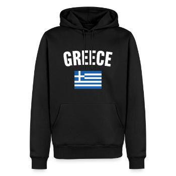 Griechenland Flagge - Männer Premium Bio Hoodie - Schwarz - Vorne - Nico (187cm)