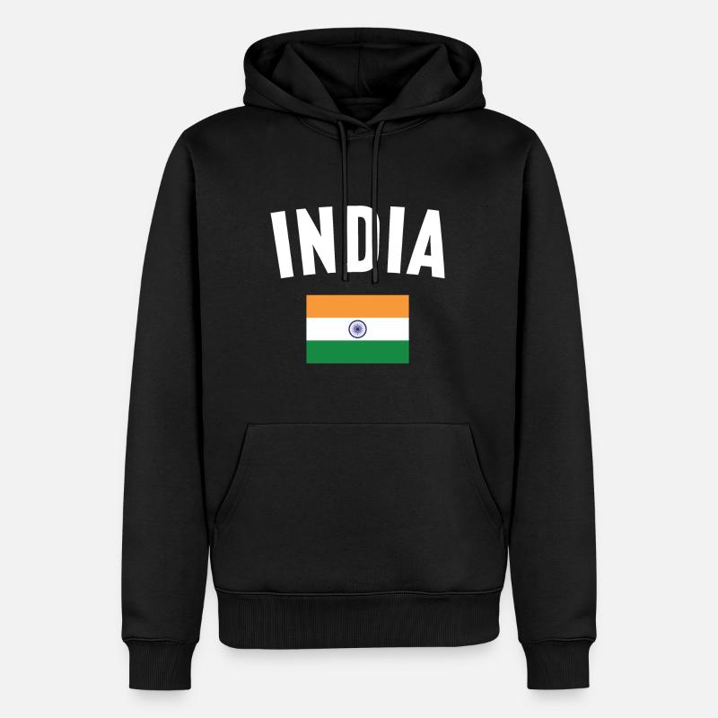 Drapeau de l’Inde - Sweat à capuche Premium bio Homme - noir