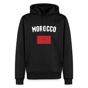 Drapeau du Maroc - Sweat à capuche Premium bio Homme - noir - Devant - Nico (187cm)
