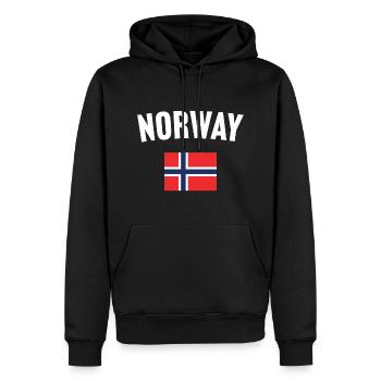 Norwegen Flagge - Männer Premium Bio Hoodie - Schwarz - Vorne - Nico (187cm)