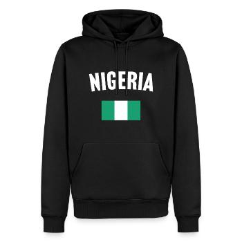 Drapeau du Nigeria - Sweat à capuche Premium bio Homme - noir - Devant - Nico (187cm)