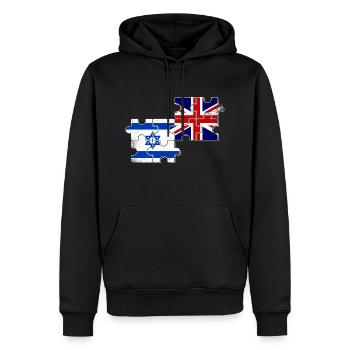 Israel UK Flagge Israelisch Britisch - Männer Premium Bio Hoodie - Schwarz - Vorne - Nico (187cm)
