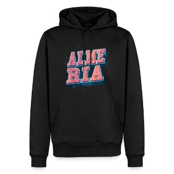 Almeria Spanien Stadt Schrift Vintage Retro - Männer Premium Bio Hoodie - Schwarz - Vorne - Nico (187cm)