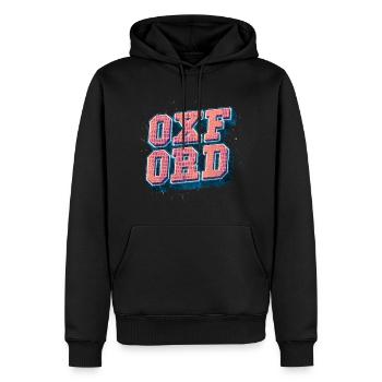 Oxford Angleterre UK City Font Vintage Rétro - Sweat à capuche Premium bio Homme - noir - Devant - Nico (187cm)