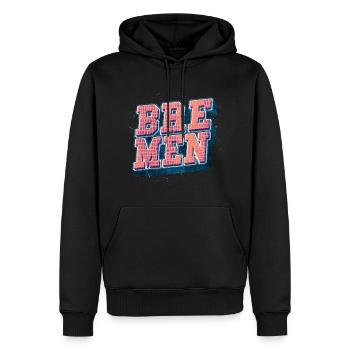 Brême Allemagne City Font Vintage Rétro - Sweat à capuche Premium bio Homme - noir - Devant - Nico (187cm)