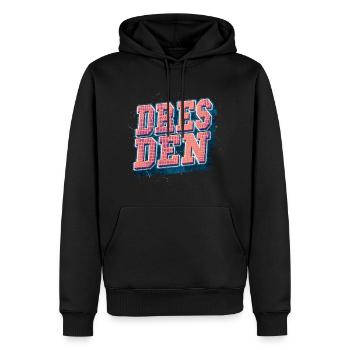 Dresden Germany City Font Vintage Retro - Men’s Premium Organic Hoodie - black - Front - Nico (187cm)