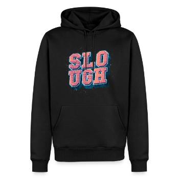 Slough Angleterre UK City Font Vintage Rétro - Sweat à capuche Premium bio Homme - noir - Devant - Nico (187cm)