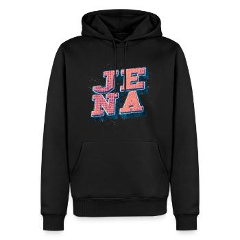 Jena Deutschland Stadt Schrift Vintage Retro - Männer Premium Bio Hoodie - Schwarz - Vorne - Nico (187cm)