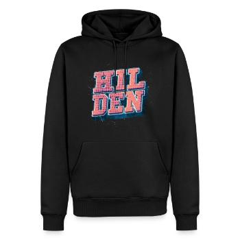 Hilden Allemagne City Font Vintage Rétro - Sweat à capuche Premium bio Homme - noir - Devant - Nico (187cm)