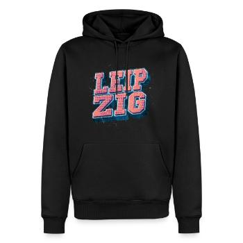Leipzig Deutschland Stadt Schrift Vintage Retro - Männer Premium Bio Hoodie - Schwarz - Vorne - Nico (187cm)