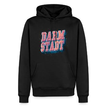 Darmstadt Deutschland Stadt Schrift Vintage Retro - Männer Premium Bio Hoodie - Schwarz - Vorne - Nico (187cm)