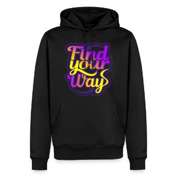 Find your way - Men’s Premium Organic Hoodie - black - Front - Nico (187cm)