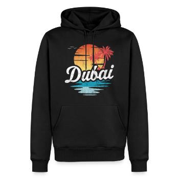Strand von Dubai - Männer Premium Bio Hoodie - Schwarz - Vorne - Nico (187cm)