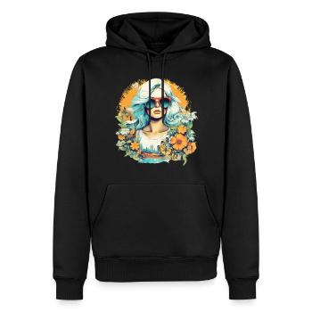 Lunettes de soleil Summer Femme Fleurs Sun Vintage - Sweat à capuche Premium bio Homme - noir - Devant - Nico (187cm)