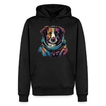 Berger australien astronaute - Sweat à capuche Premium bio Homme - noir - Devant - Nico (187cm)
