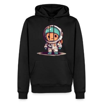 Petit astronaute - Sweat à capuche Premium bio Homme - noir - Devant - Nico (187cm)