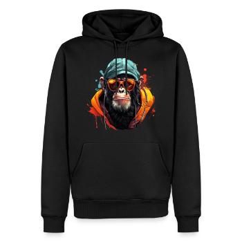 Cool chimp streetwear outfit urban style - Männer Premium Bio Hoodie - Schwarz - Vorne - Nico (187cm)