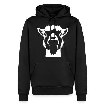 Funny Alpaca Silhouette Cheeky Fun Alpacas - Men’s Premium Organic Hoodie - black - Front - Nico (187cm)