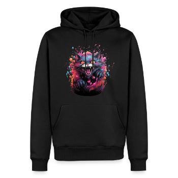 Böse Miezekatze bunt - Männer Premium Bio Hoodie - Schwarz - Vorne - Nico (187cm)