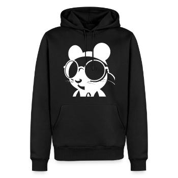 Lustige Hausratte mit Sonnenbrille Fancy Rats - Männer Premium Bio Hoodie - Schwarz - Vorne - Nico (187cm)