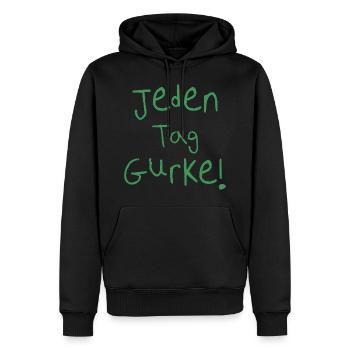 Jeden Tag Gurke - Männer Premium Bio Hoodie - Schwarz - Vorne - Nico (187cm)