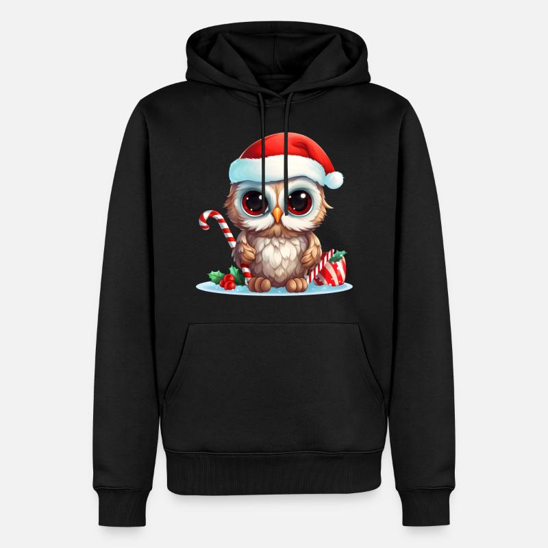 Chouette de Noël - Sweat à capuche Premium bio Homme - noir