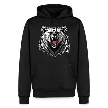 Stolze brüllender Bär - Männer Premium Bio Hoodie - Schwarz - Vorne - Nico (187cm)