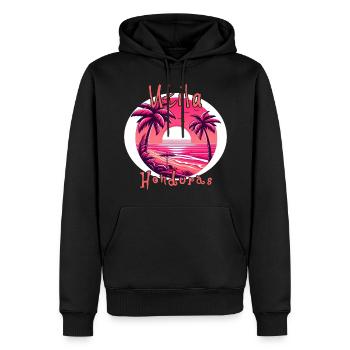 Coucher de soleil à Utila, Honduras - Sweat à capuche Premium bio Homme - noir - Devant - Nico (187cm)