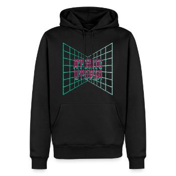 Atomic Utopia - Digital Tile Grid - Men’s Premium Organic Hoodie - black - Front - Nico (187cm)
