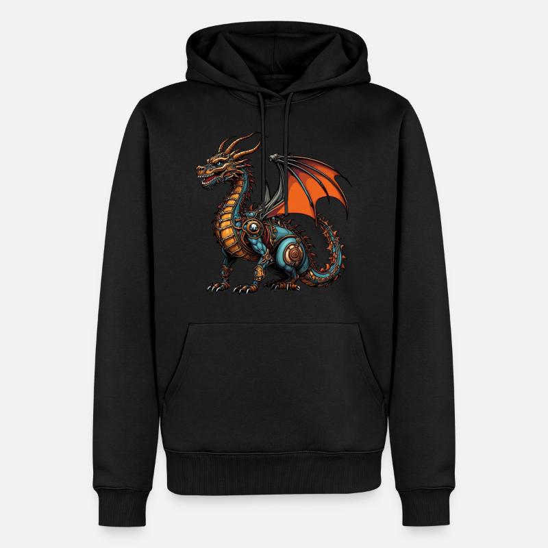 Drache - Männer Premium Bio Hoodie - Schwarz