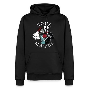 Âmes sœurs - Sweat à capuche Premium bio Homme - noir - Devant - Nico (187cm)