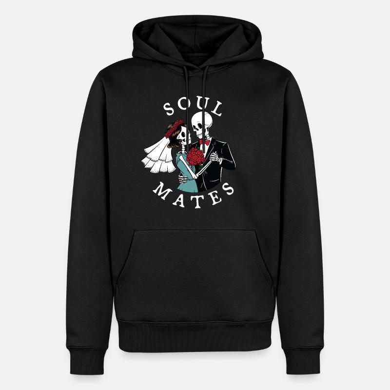 Seelenfreunde - Männer Premium Bio Hoodie - Schwarz