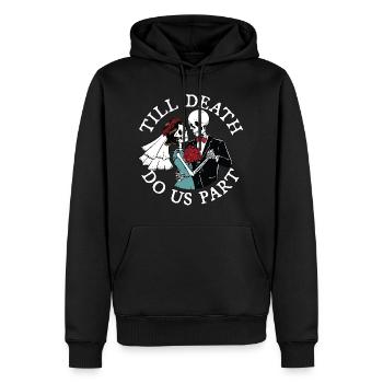 Bis der Tod uns scheidet - Männer Premium Bio Hoodie - Schwarz - Vorne - Nico (187cm)