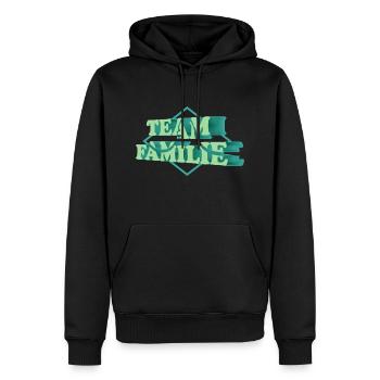 Team Familie - Männer Premium Bio Hoodie - Schwarz - Vorne - Nico (187cm)