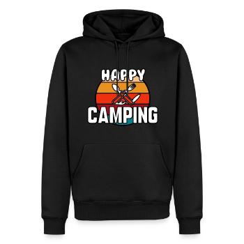 Viel Spaß beim Campen - Männer Premium Bio Hoodie - Schwarz - Vorne - Nico (187cm)