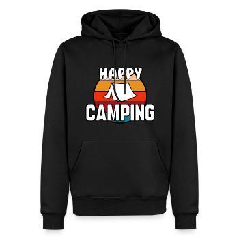Happy camping - Men’s Premium Organic Hoodie - black - Front - Nico (187cm)