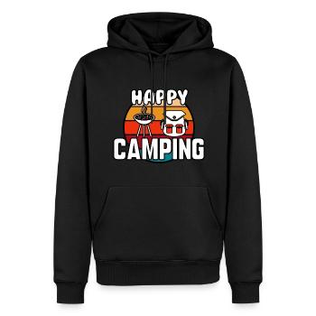Happy camping - Men’s Premium Organic Hoodie - black - Front - Nico (187cm)
