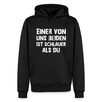 Einer von uns beiden ist schlauer als du - Lustig - Männer Premium Bio Hoodie - Schwarz - Vorne - Nico (187cm)