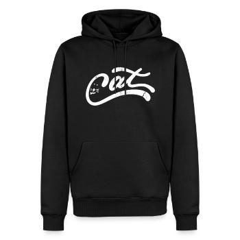 CAT DESIGN für Männer Frauen Kinder - Männer Premium Bio Hoodie - Schwarz - Vorne - Nico (187cm)