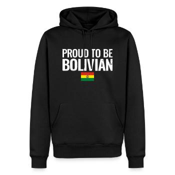 Fier d’être Bolivie Bolivie drapeau bolivien - Sweat à capuche Premium bio Homme - noir - Devant - Nico (187cm)