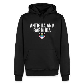 Antigua-et-Barbuda Drapeau Antigua - Sweat à capuche Premium bio Homme - noir - Devant - Nico (187cm)