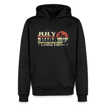 36. Juli Vintage Born 1988 Vibe - Männer Premium Bio Hoodie - Schwarz - Vorne - Nico (187cm)
