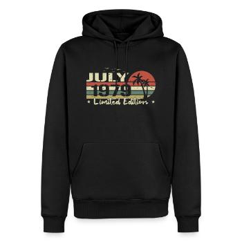 July 45th Anniversary Vintage Born 1979 Vibe - Men’s Premium Organic Hoodie - black - Front - Nico (187cm)