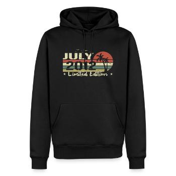 millésime de juillet 12e anniversaire né 2012 vibe - Sweat à capuche Premium bio Homme - noir - Devant - Nico (187cm)