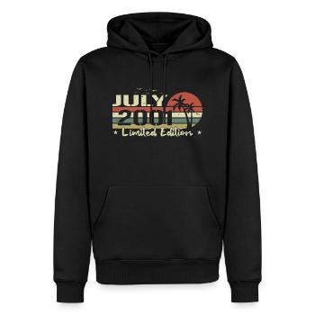 July 23rd Anniversary Born 2001 Vibe Vintage - Men’s Premium Organic Hoodie - black - Front - Nico (187cm)